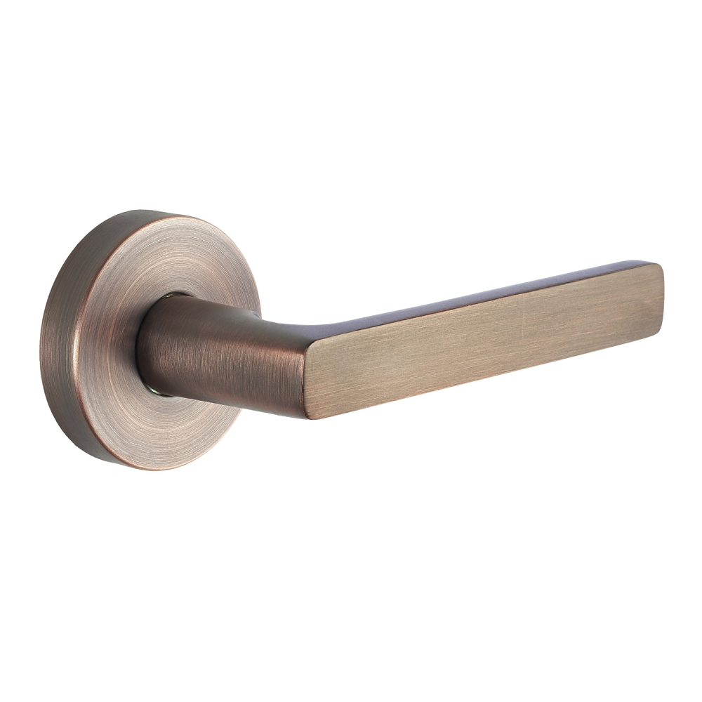 Avant Rivera Passage Lever Set in Aged Brushed Copper