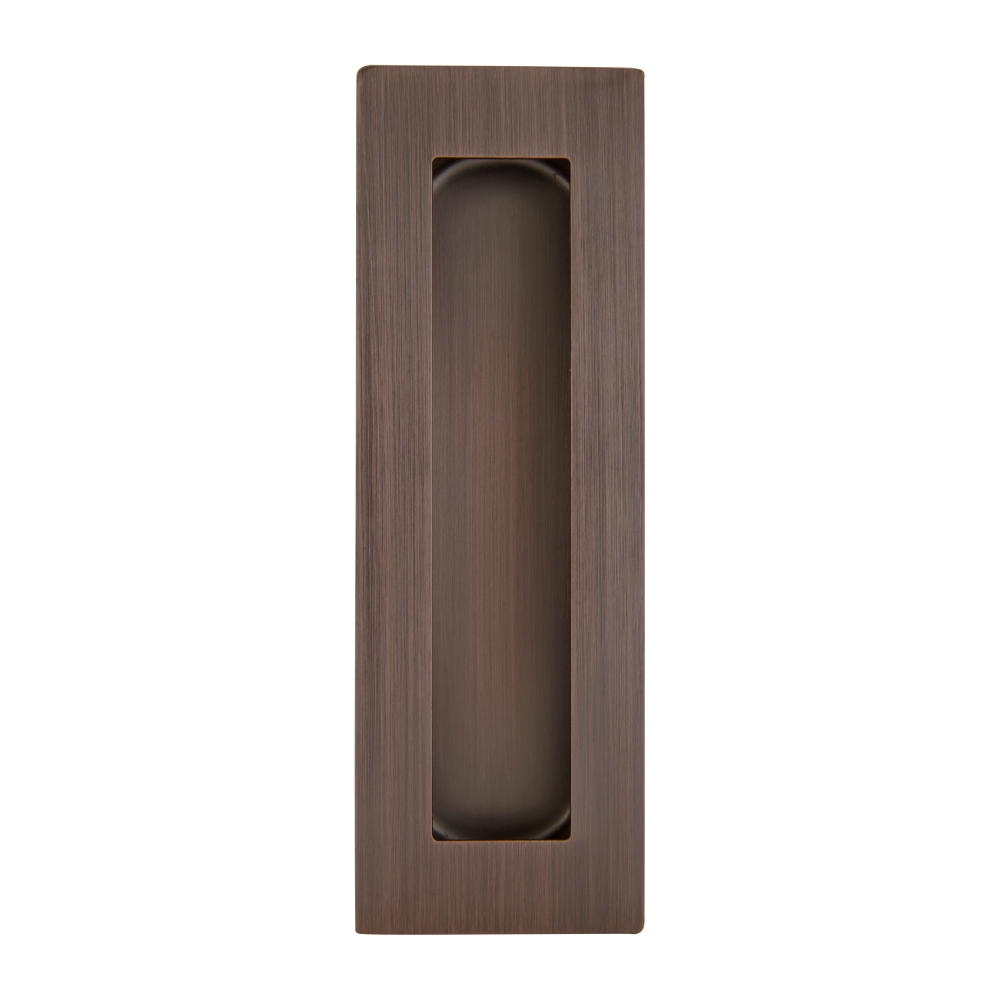 Rectangular Flush Pull in Aged Brushed Copper
