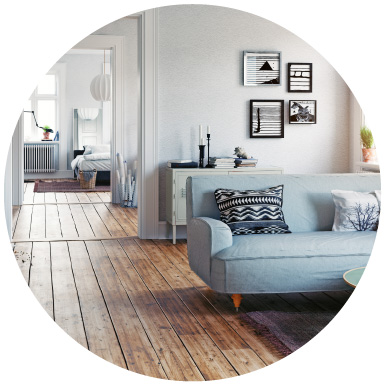 Interior Styles Scandinavian - Cosy Living Room with Blue Sofa